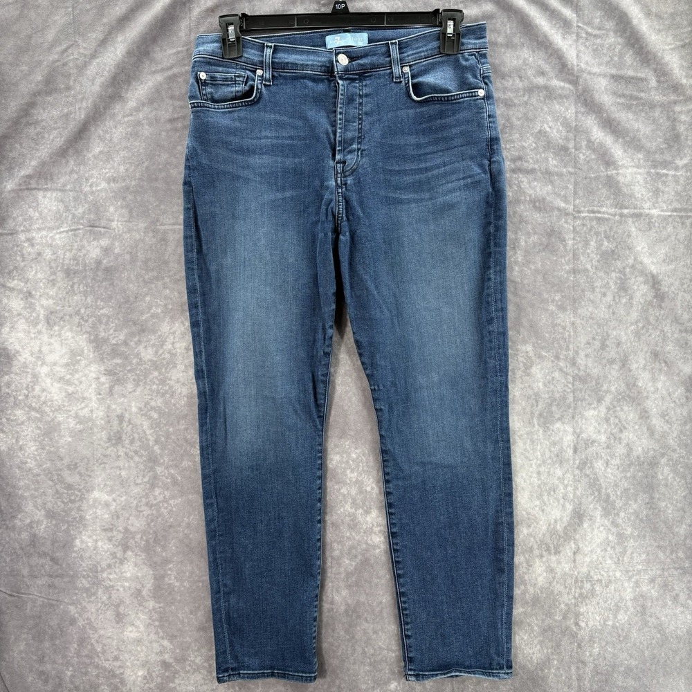 7 For All Mankind Jeans Womens 31 Blair Lightweight Denim Stretch Skinny Crop